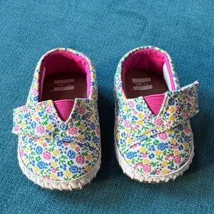 TOMS Kids Floral Slip-On Shoes - Pink and Blue